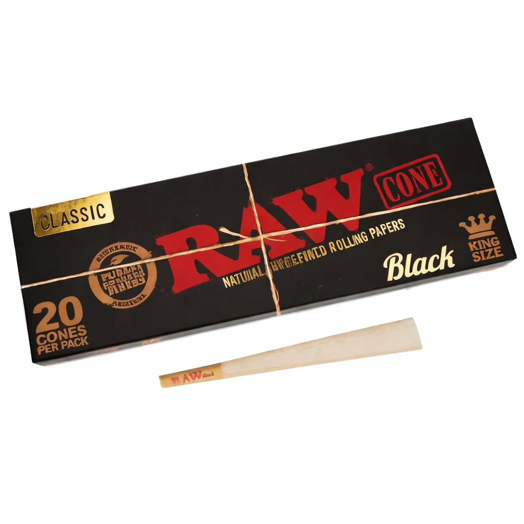 RAW Black - Classic Pre-Rolled King Size Cones - 20 pack