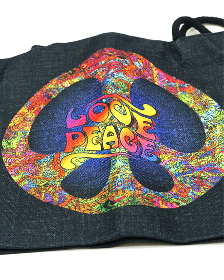 Love, Peace, Jute Tote Bag
