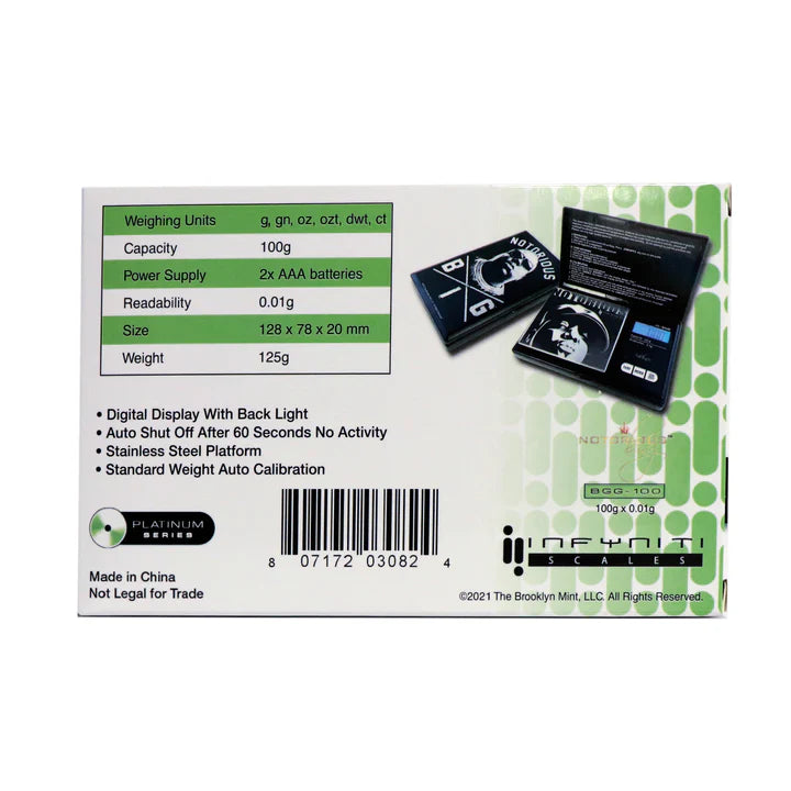 INFYNITI Notorious BIG - G-Force Digital Pocket Scale 100g x 0.01g