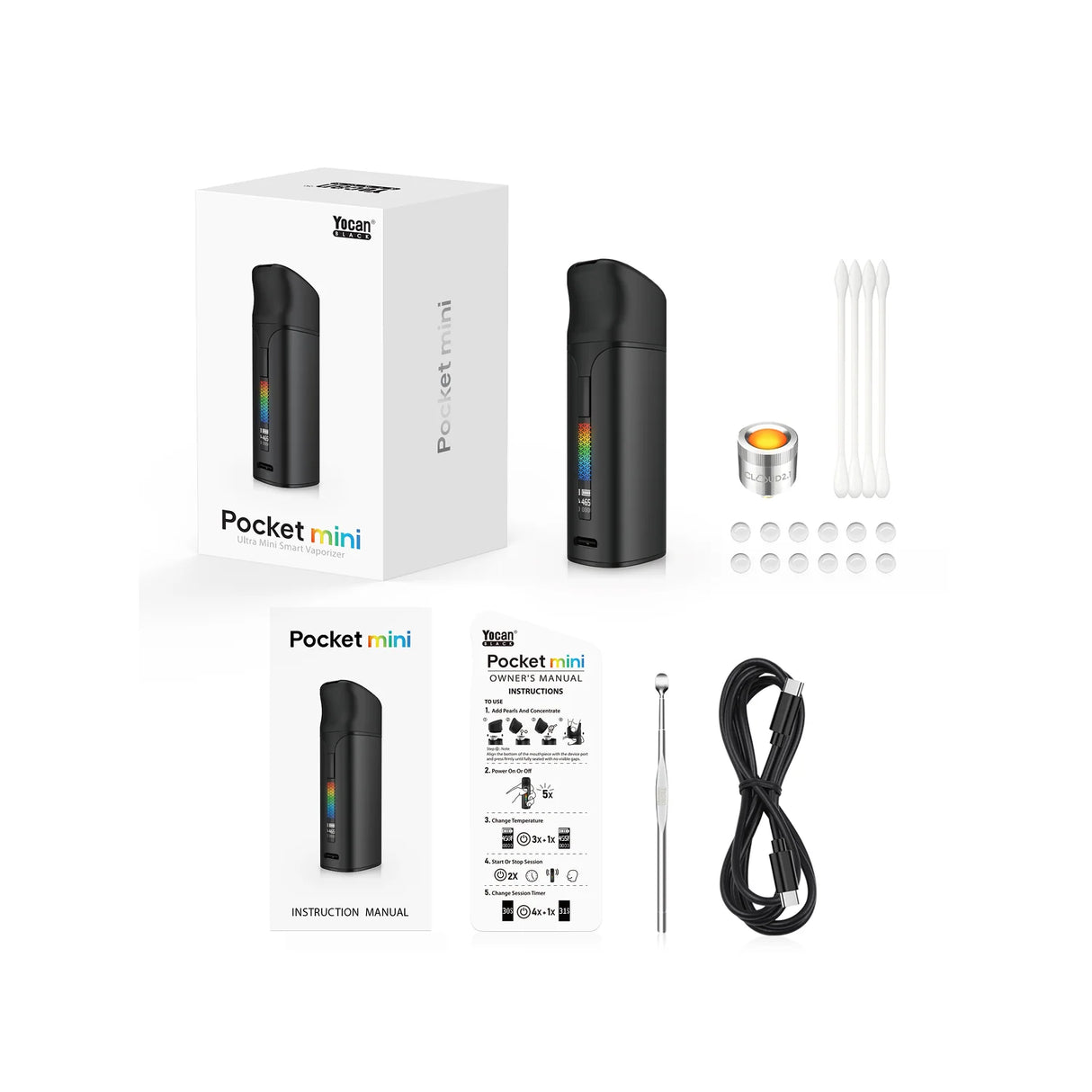 Yocan Black Pocket Mini Dab Pen Vaporizer