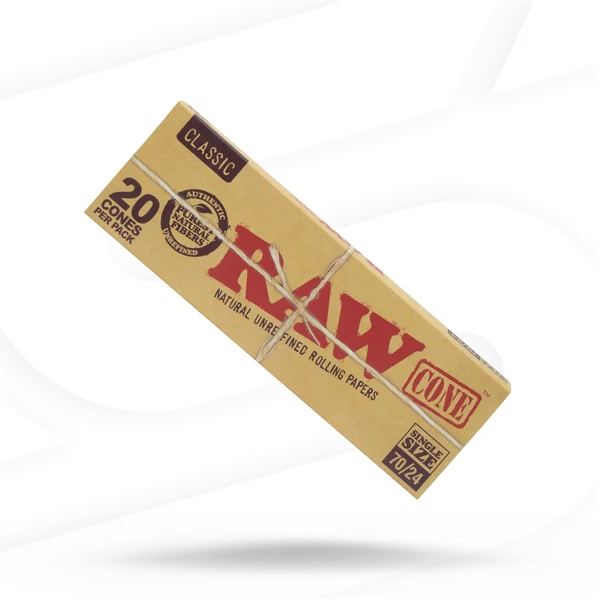 RAW Cones Classic Single size 70/24 – 20 Cones Per Pack