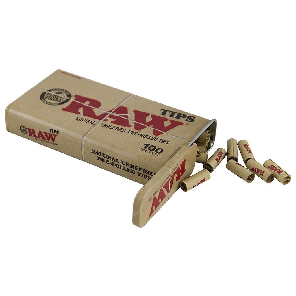 RAW Natural Unrefined 100 tip Pre Rolled  Tin