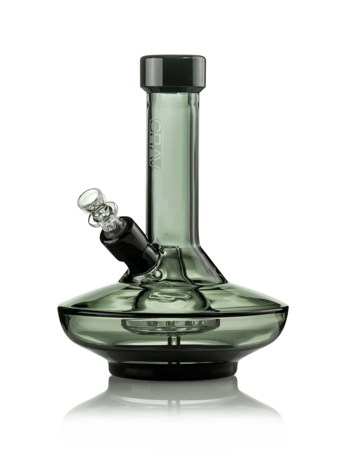 GRAV® Small Wide Base Water Pipe (Smoke w/ Black Accents)