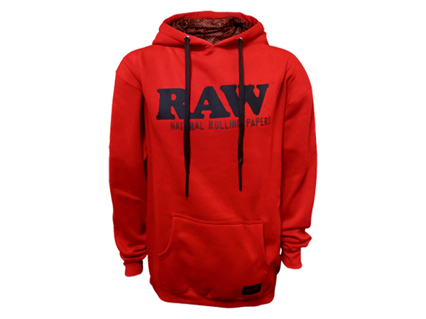RAW RAWthentic Pullover Hoodie Black Logo - Red