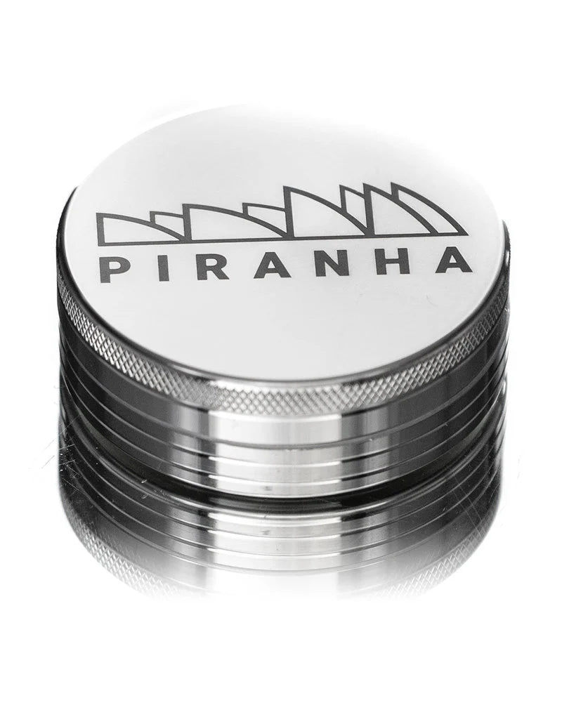 PIRANHA 2 Piece 3.0" SILVER Anodized Aluminum Grinder