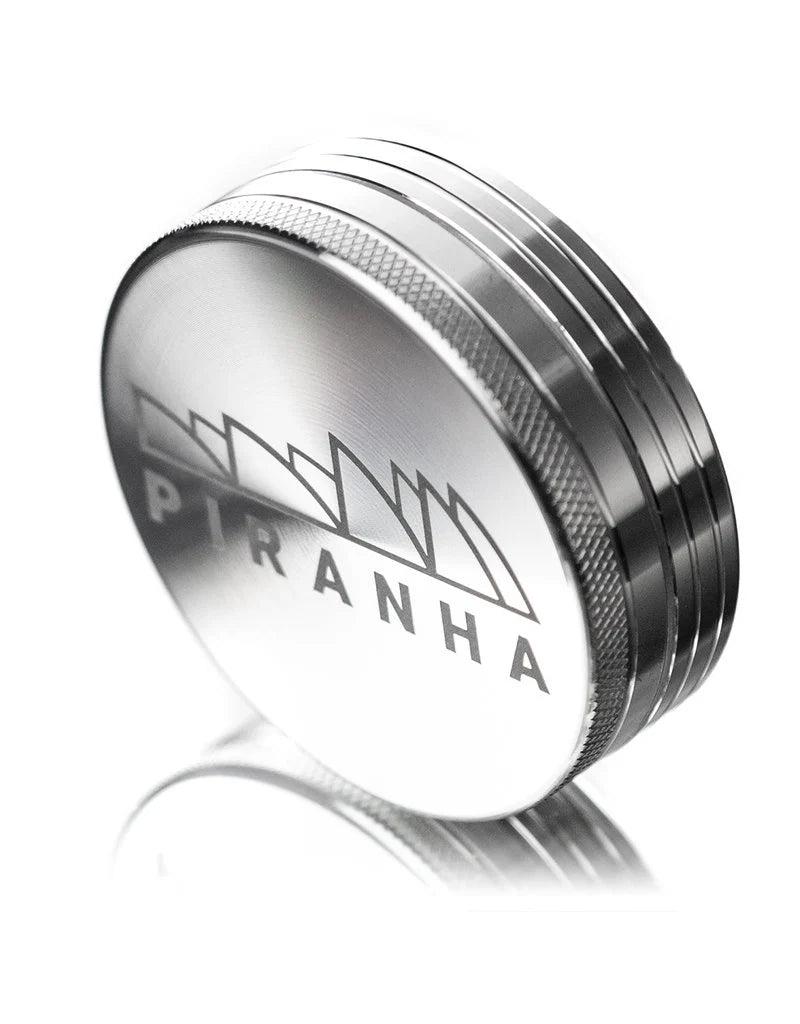 PIRANHA 2 Piece 3.0" SILVER Anodized Aluminum Grinder