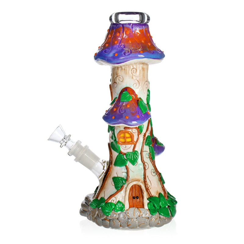 3D Mushroom house glow in the dark water pipe