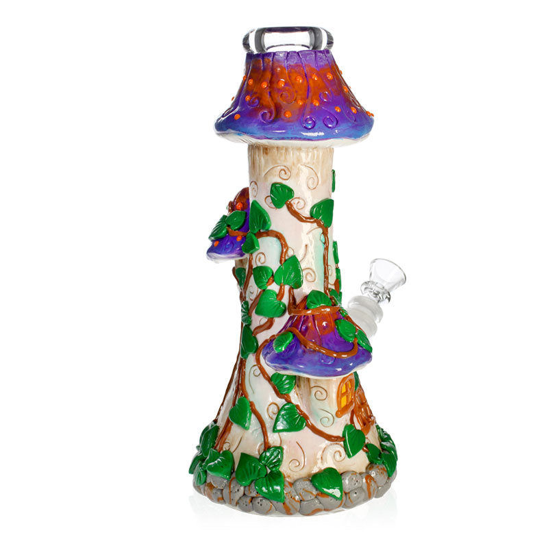 3D Mushroom house glow in the dark water pipe