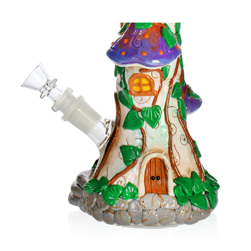 3D Mushroom house glow in the dark water pipe