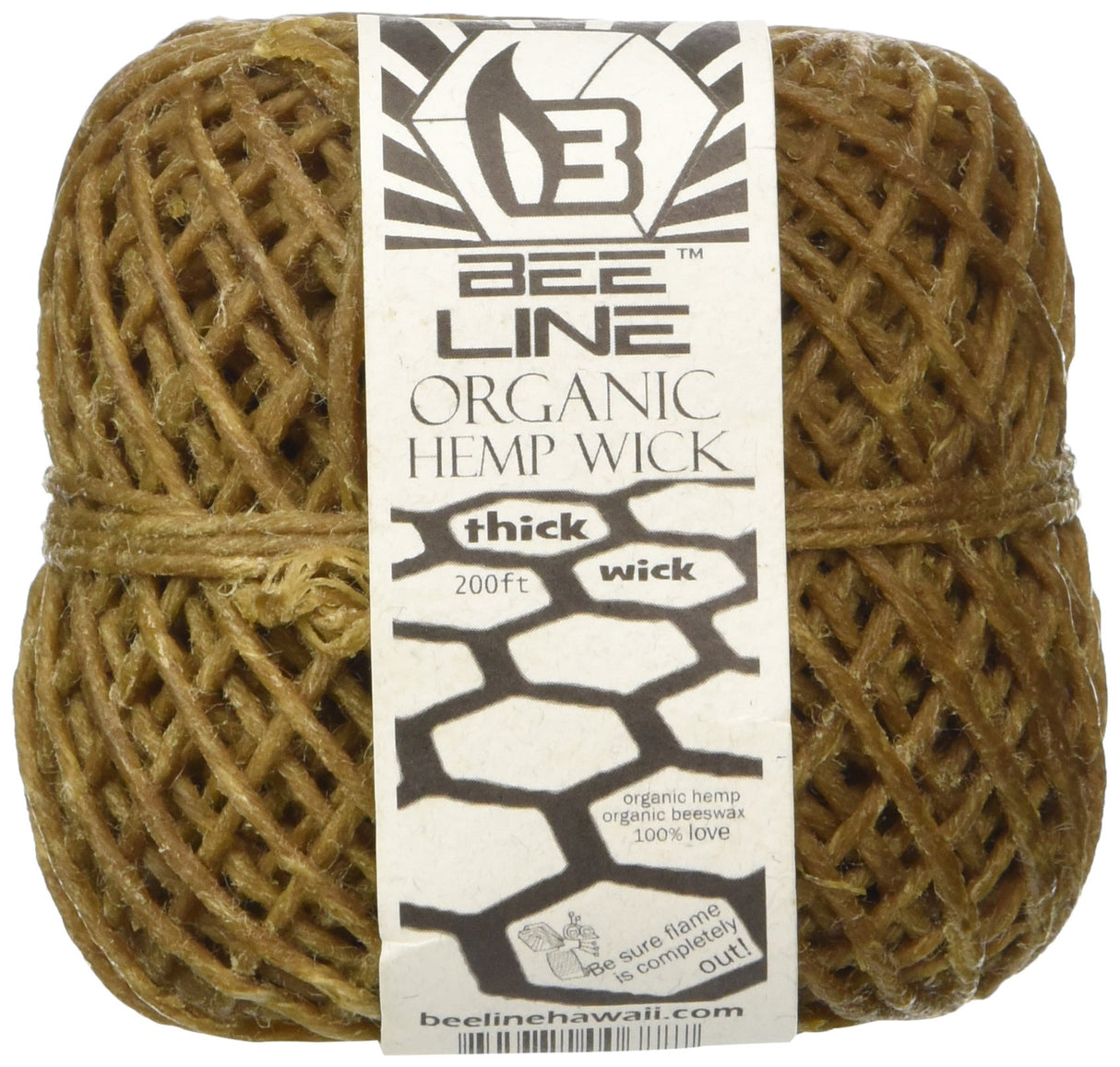 Bee Line Organic Hemp Wick Spool Thick 200ft