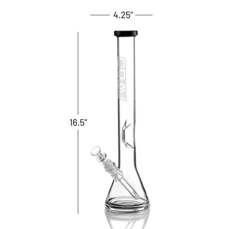 GRAV® 16" Large Beaker Base Water Pipe Clear/Black Accent