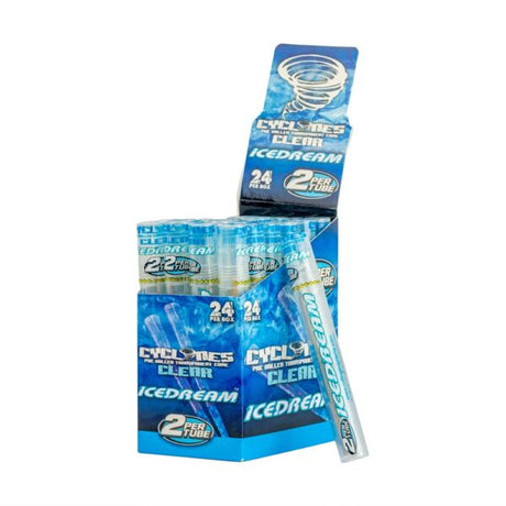Cyclones Clear Pre-Rolled Cones – Ice Dream (2 Per Tube)