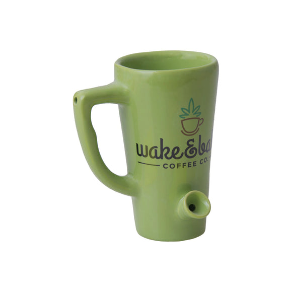 Ceramic Pipe Mug 8oz - Green Wake and Bake