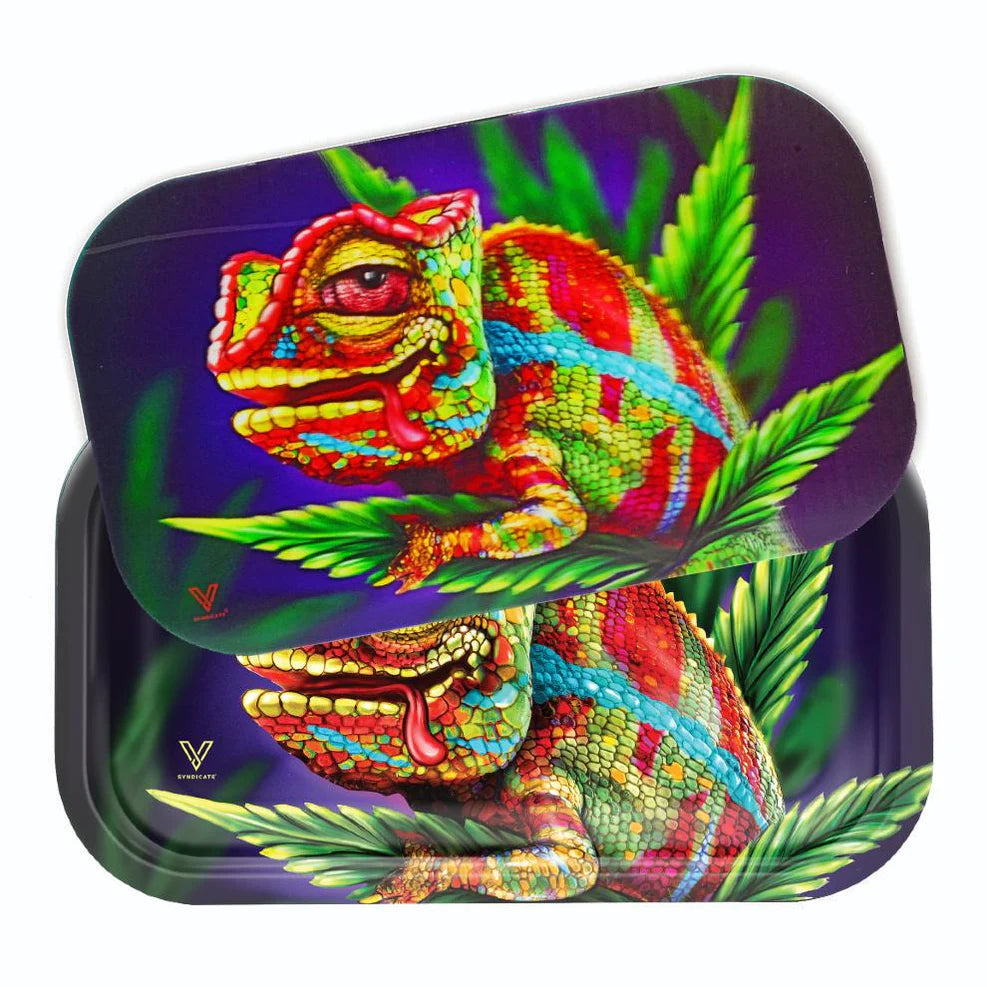 V Syndicate Metal 3D Rolling Tray w/Lid - Cloud 9 Chameleon