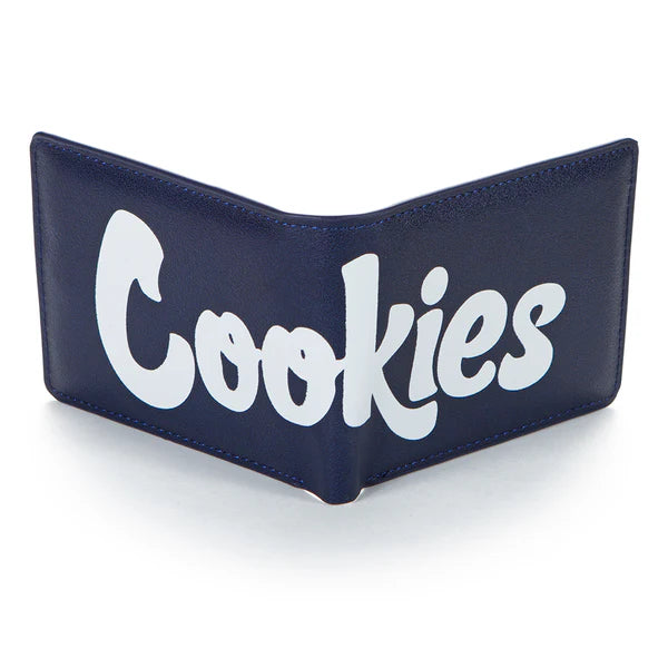 Cookies Billfold Wallet Textured Faux Leather Blue