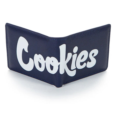 Cookies Billfold Wallet Textured Faux Leather Blue
