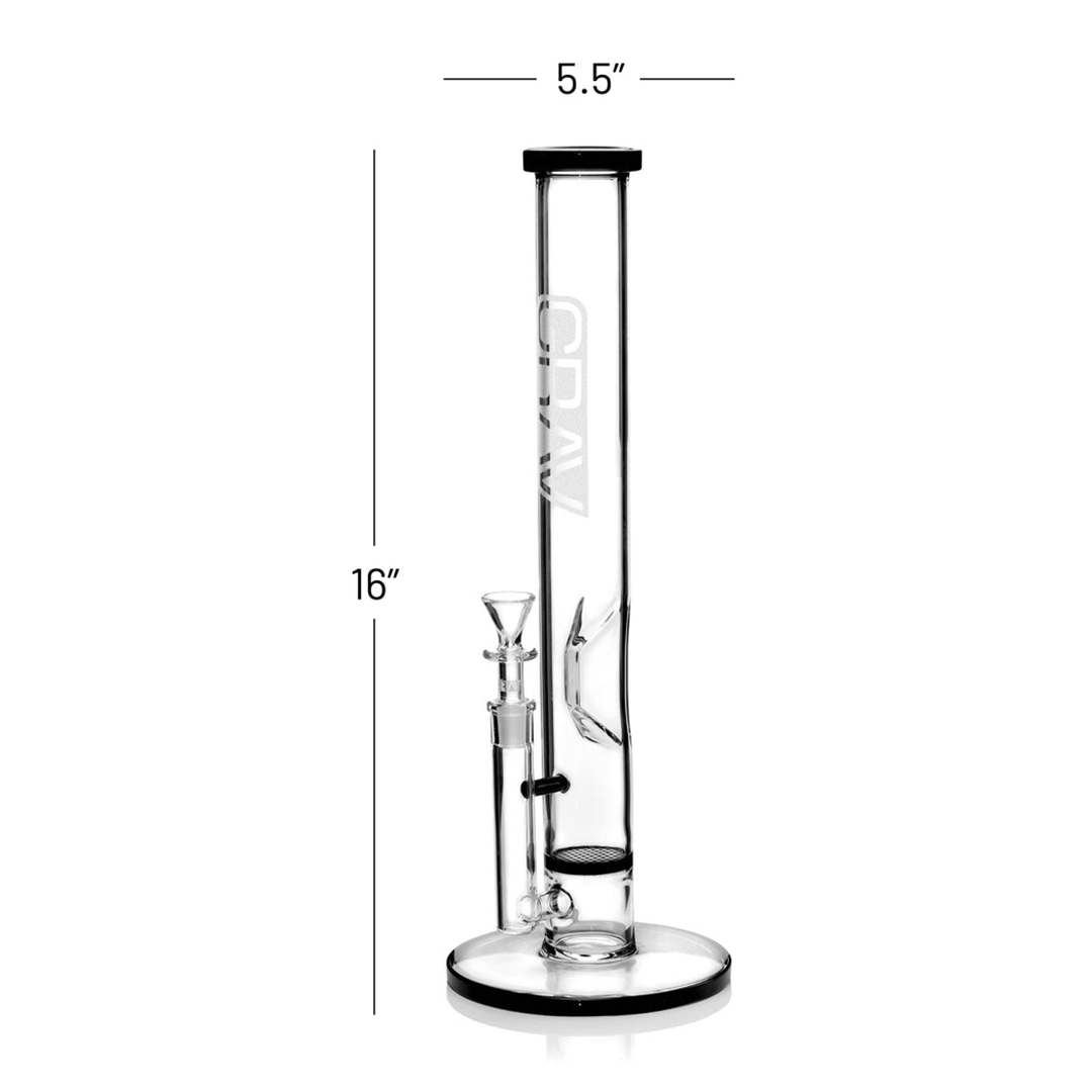 GRAV® Large, Black Accent Straight Base w/ Disc Water Pipe