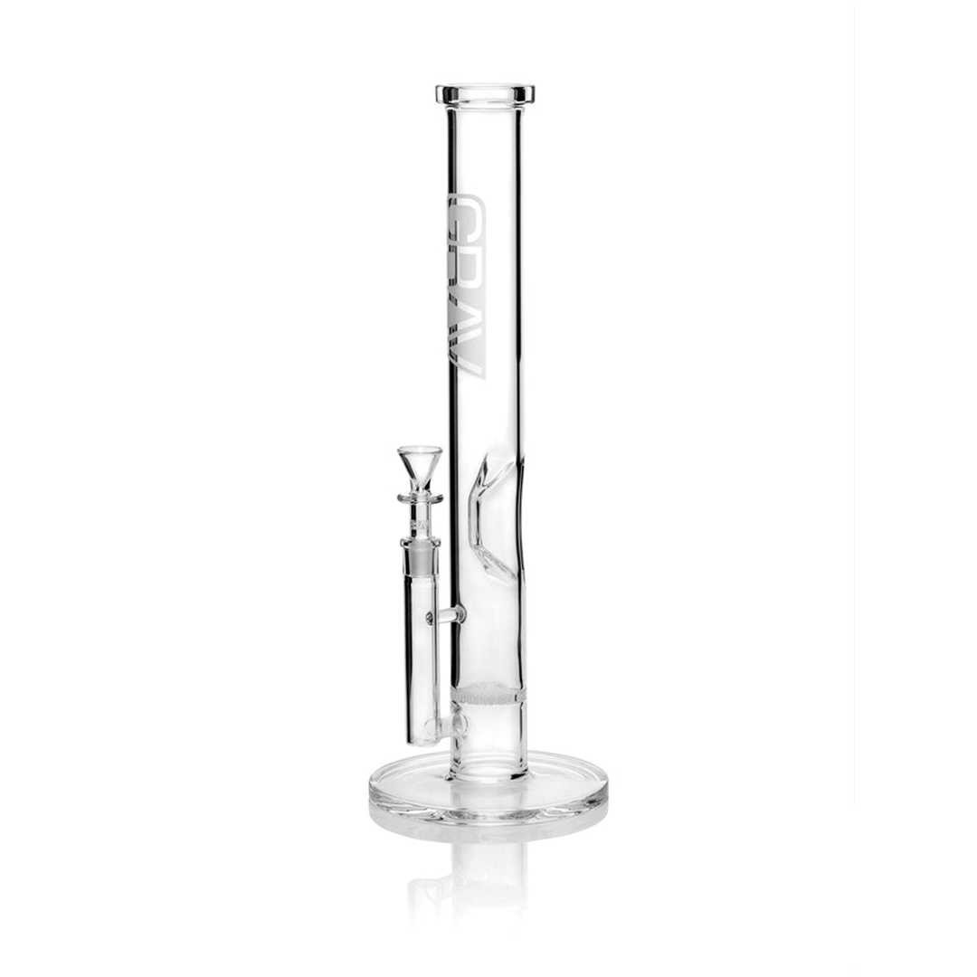 GRAV® Large, Clear Straight Base w/ Disc Water Pipe