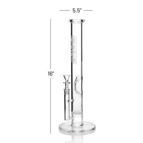 GRAV® Large, Clear Straight Base w/ Disc Water Pipe