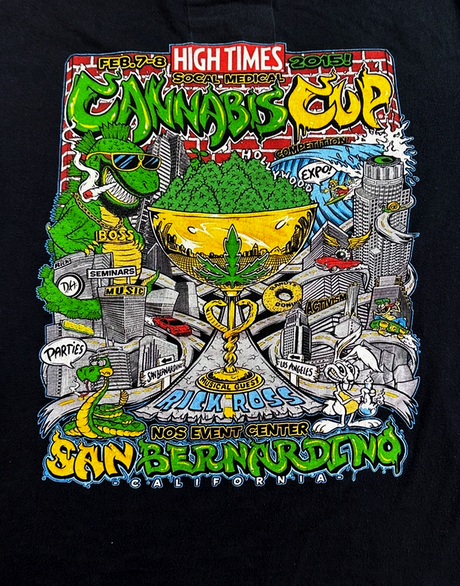 High Times Magazine Shirt Mens  Black 2015 Cannabis Cup San Bernardino