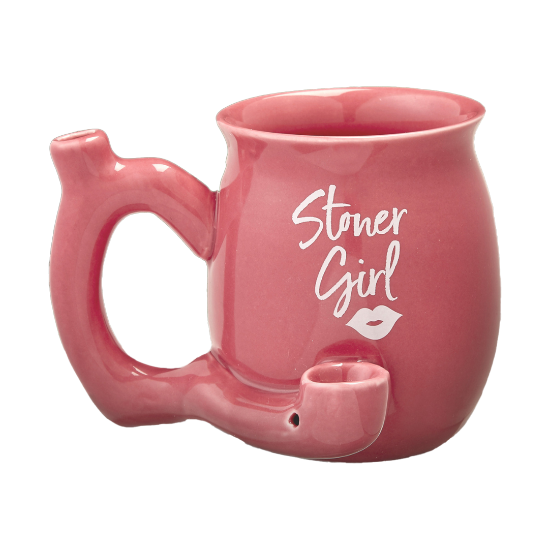 Stoner Girl Pink Ceramic Mug Pipe