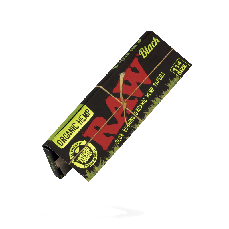 RAW Black 1 1/4 Organic Hemp Rolling Papers