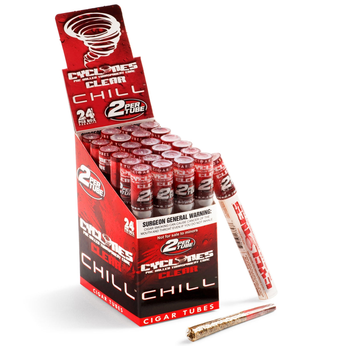 Cyclones Red Flavor Transparent Cones- Chill (2 per tube)