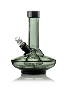 GRAV® SMALL WIDE BASE WATER PIPE IN SMOKE WITH BLACK ACCENTS