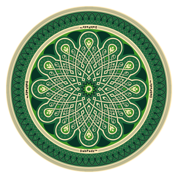 DabPadz Round Dab Mat 5" - Green Mandala