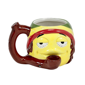Rasta Stoner Emoji Roast and Toast Ceramic Mug Pipe