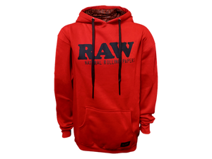 RAW RAWthentic Pullover Hoodie Black Logo - Red