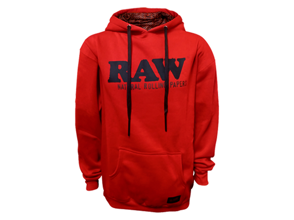 RAW RAWthentic Pullover Hoodie Black Logo - Red