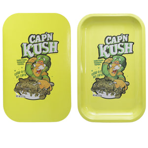 Cap'n Kush Medium Rolling Tray with Magnetic Lid Cap