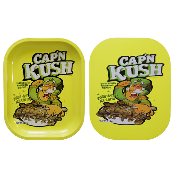 Cap'n Kush Small Rolling Tray with Magnetic Lid Cap