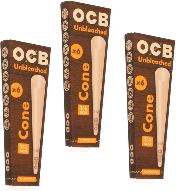 OCB Unbleached Cones 6pcs - 1 1/4