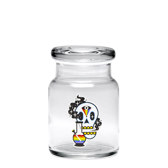 420 Science Pop Top Jar Small - Cosmic Skull