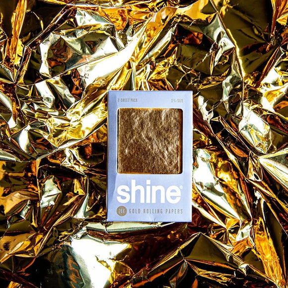 SHINE 24k Gold Rolling Paper 1 1/4 (2-Sheet)